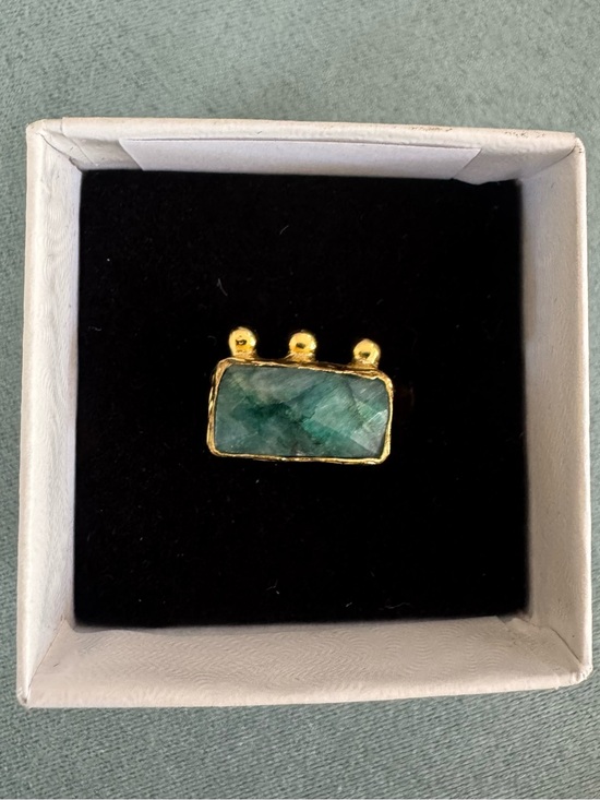 Jewelry - New Labradorite gold plated brass Statement ring